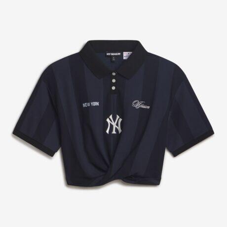 New York Yankees Off Season x MLB Women's Rugby T-Shirt - Navy - Front View