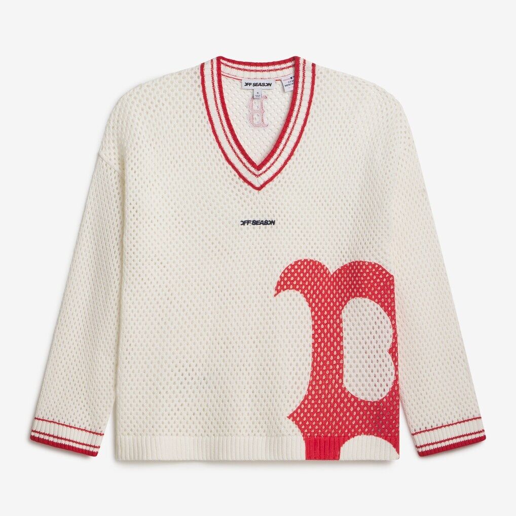 Boston Red Sox Off Season x MLB Women's Oversized Open-Knit Sweatshirt