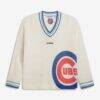 Chicago Cubs Off Season x MLB Women's Oversized Open-Knit Sweatshirt - White - Front View