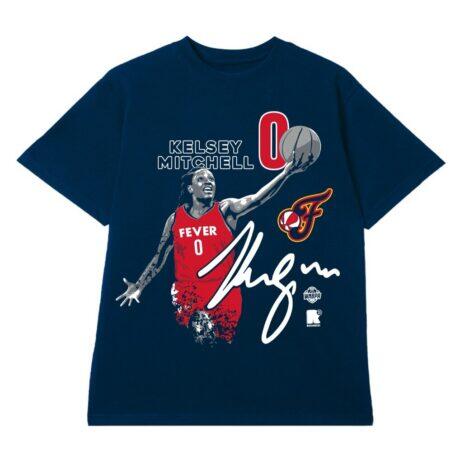 Kelsey Mitchell Indiana Fever round21 Unisex Player Graphic T-Shirt - Navy - Front View