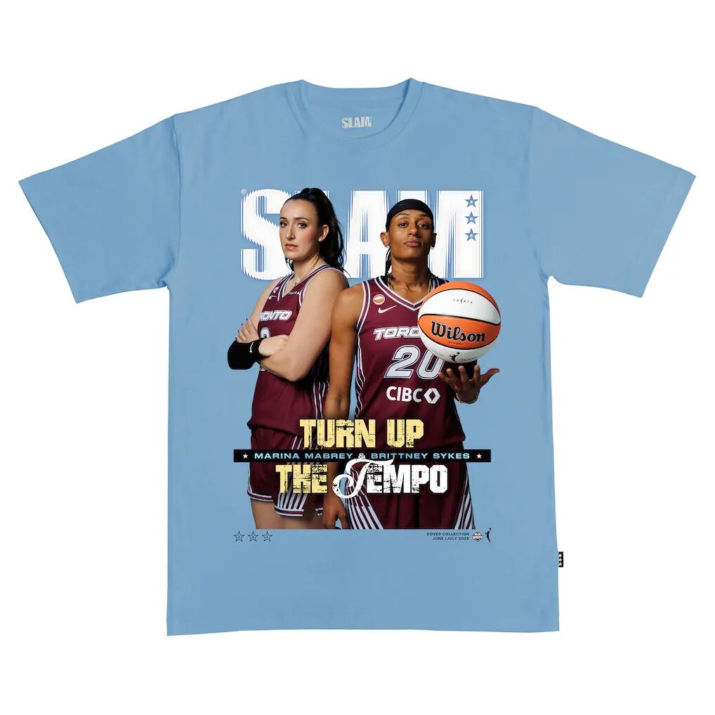 Brittney Sykes & Marina Mabrey Toronto Tempo SLAM Unisex Cover T-Shirt - Hydrogen Blue