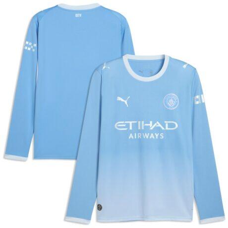 Manchester City Puma 2026/27 Home Replica Long Sleeve Jersey - - Front View