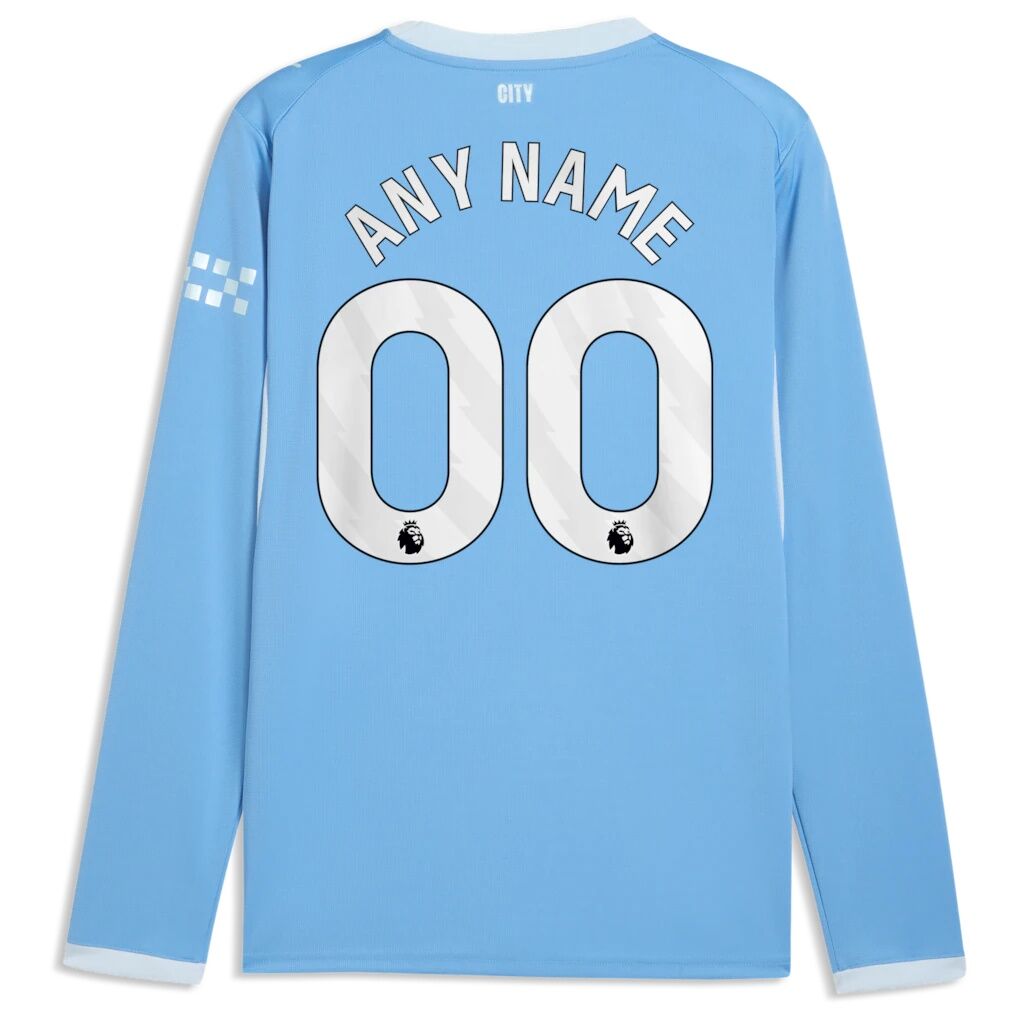 Manchester City Puma 2026/27 Home Replica Long Sleeve Custom Jersey – Light Blue