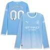 Manchester City Puma 2026/27 Home Replica Long Sleeve Custom Jersey - - Front View