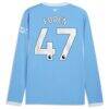 Phil Foden Manchester City Puma 2026/27 Home Replica Long Sleeve Jersey - - Detail View