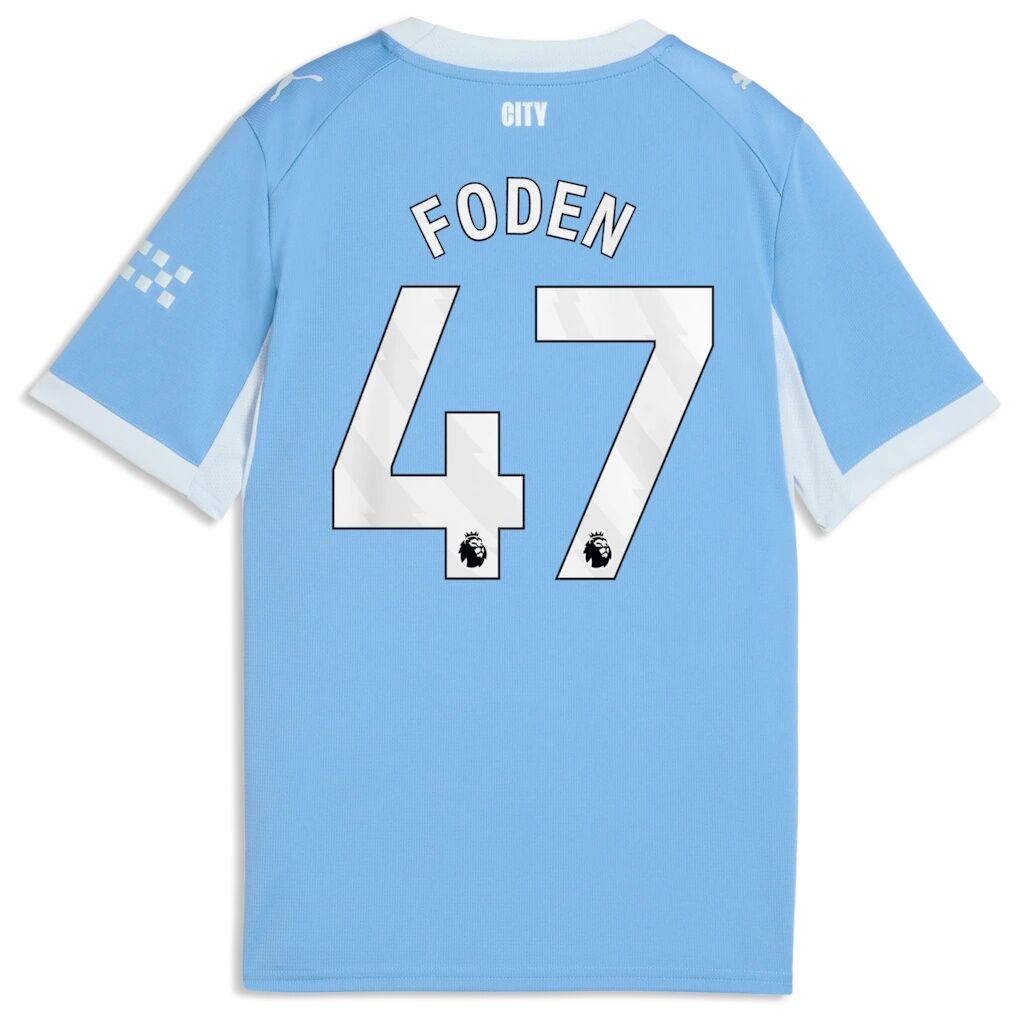 Phil Foden Manchester City Puma Youth 2026/27 Home Replica Jersey – Light Blue