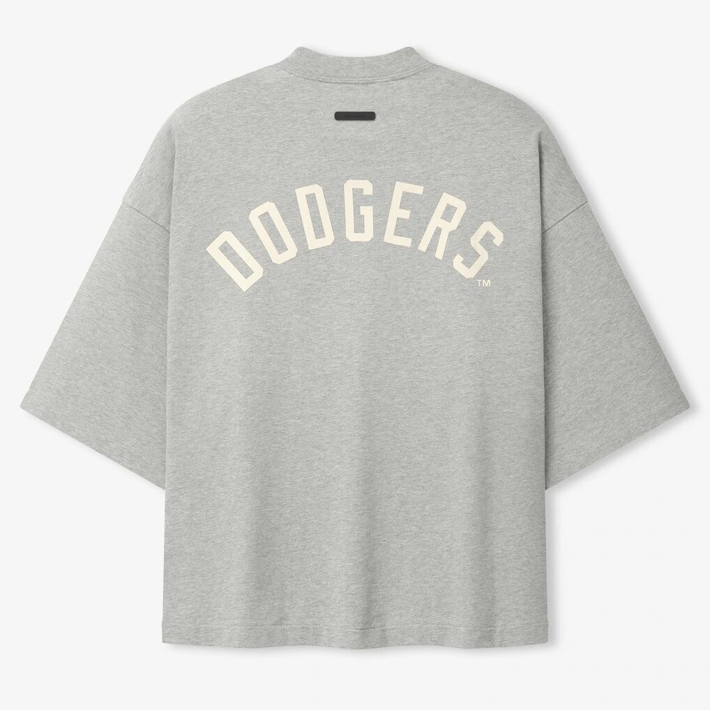 Los Angeles Dodgers Fear of God x MLB Unisex Merch T-Shirt - Heather Gray