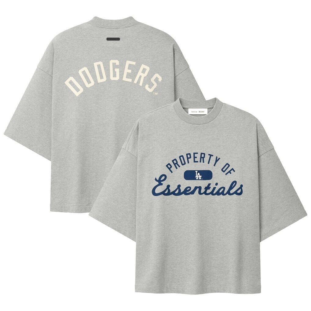 Los Angeles Dodgers Fear of God x MLB Unisex Merch T-Shirt - Heather Gray