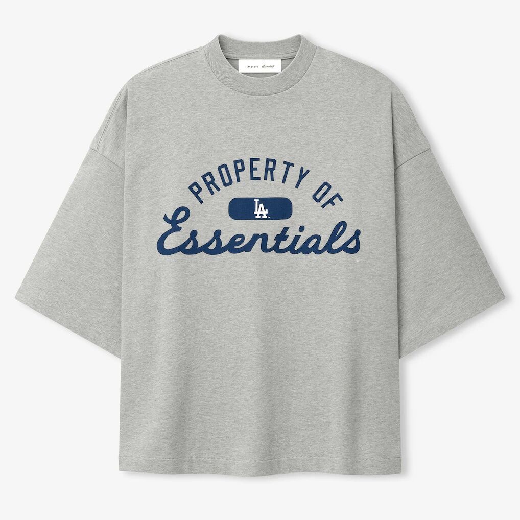 Los Angeles Dodgers Fear of God x MLB Unisex Merch T-Shirt - Heather Gray