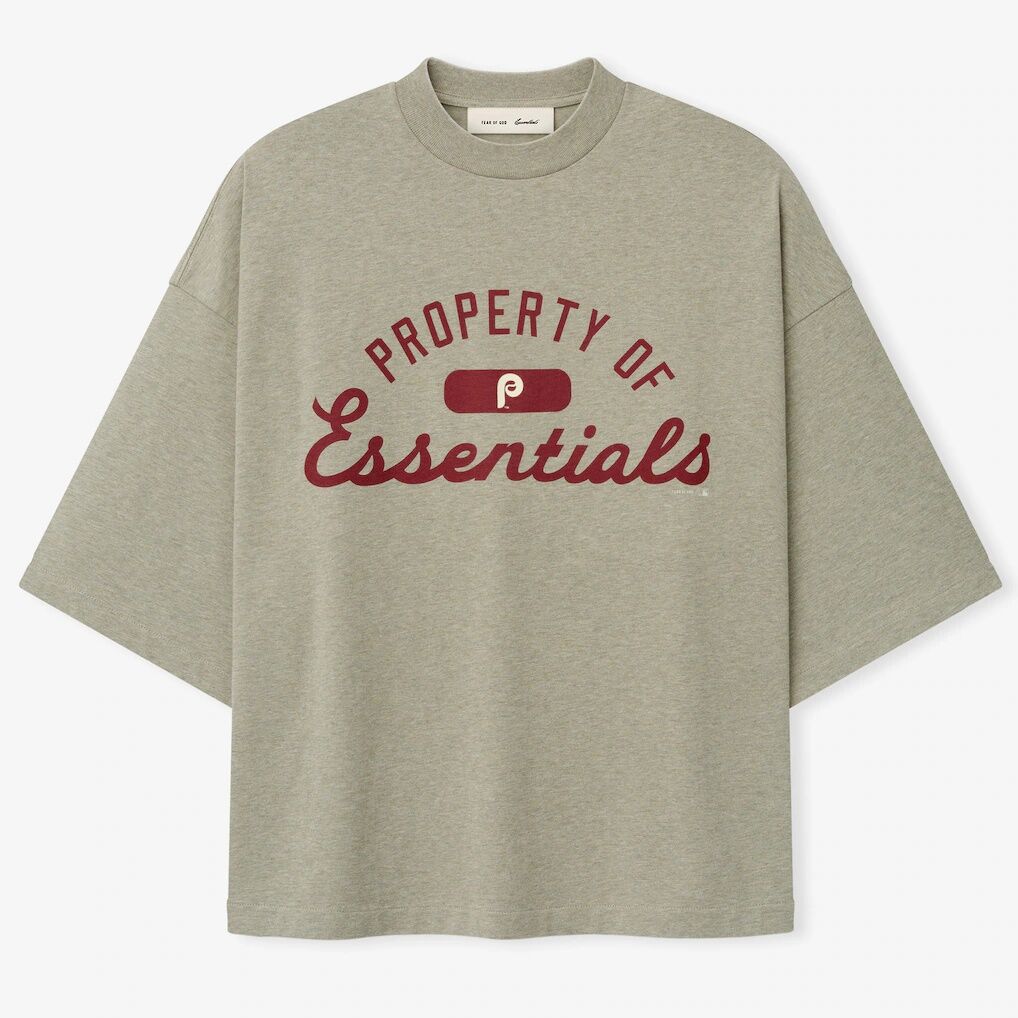 Philadelphia Phillies Fear of God x MLB Unisex Merch T-Shirt - Heather Gray