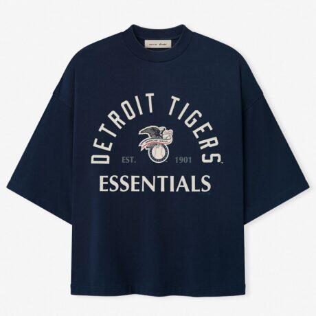 Detroit Tigers Fear of God x MLB Unisex Merch T-Shirt - Navy - Front View
