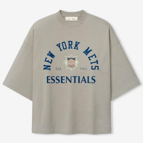 New York Mets Fear of God x MLB Unisex Merch T-Shirt - Gray - Front View