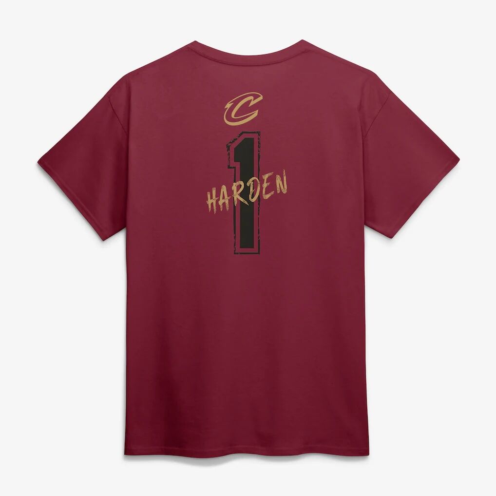 James Harden Cleveland Cavaliers Hustle Name & Number T-Shirt – Wine