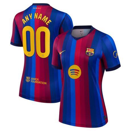 Barcelona Nike Women's 2026/27 Home Stadium Replica Custom Jersey - Red - Front View
