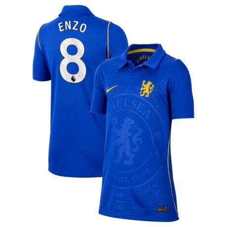 Enzo Fernández Chelsea Nike Youth 2026/27 Home Stadium Replica Jersey - Blue - Front View