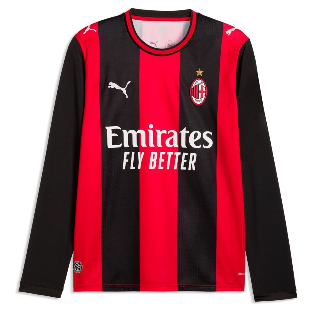 Christian Pulisic AC Milan Puma 2026/27 Home Replica Long Sleeve Jersey - Black/Red