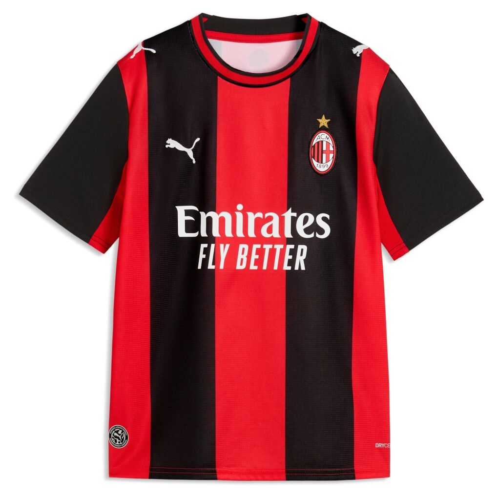 Rafael Leão AC Milan Puma Youth 2026/27 Home Replica Jersey - Black/Red