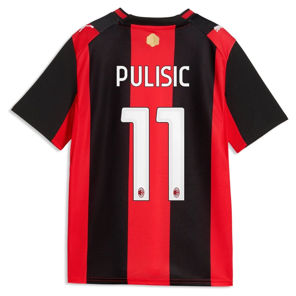 Christian Pulisic AC Milan Puma Youth 2026/27 Home Replica Jersey - Black/Red