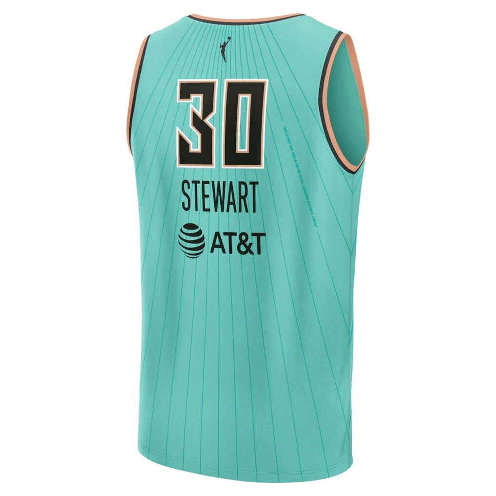 Breanna Stewart New York Liberty Fashion7 Unisex Fast Break Replica Jersey - Mint - Rebel Edition