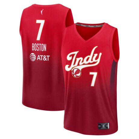 Aliyah Boston Indiana Fever Fashion7 Unisex Fast Break Replica Jersey - Red - - Front View