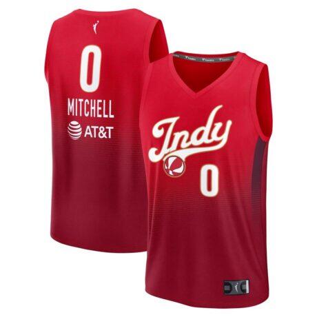 Kelsey Mitchell Indiana Fever Fashion7 Fast Break Replica Jersey - Red - Front View