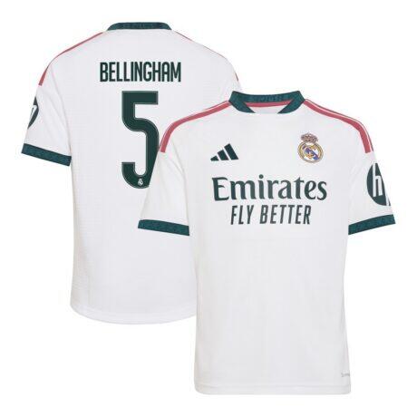 Jude Bellingham Real Madrid adidas Youth 2026/27 Home Replica Jersey - White - Front View