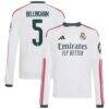 Jude Bellingham Real Madrid adidas Youth 2026/27 Home Replica Long Sleeve Jersey - White - Front View