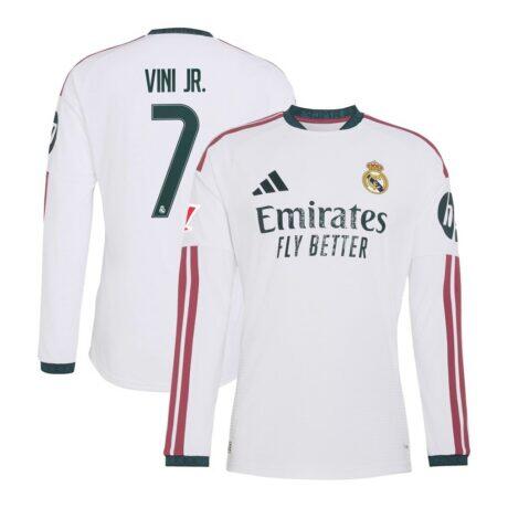 Vini Jr. Real Madrid adidas 2026/27 Home On-Field Authentic Long Sleeve Jersey - White - Front View