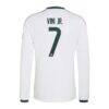 Vini Jr. Real Madrid adidas 2026/27 Home Replica Long Sleeve Jersey - White - Detail View
