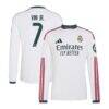 Vini Jr. Real Madrid adidas 2026/27 Home Replica Long Sleeve Jersey - White - Front View