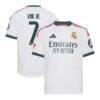 Vini Jr. Real Madrid adidas Youth 2026/27 Home On-Field Authentic Jersey - White - Front View