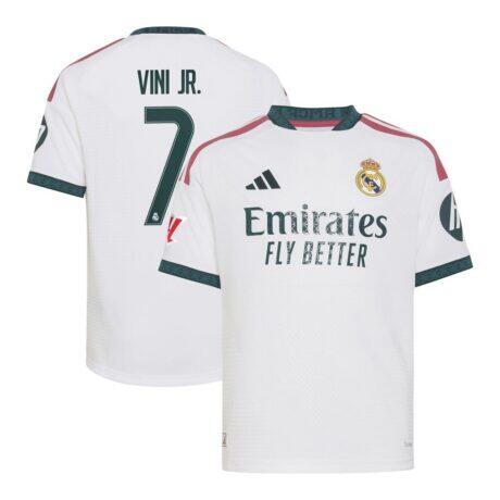 Vini Jr. Real Madrid adidas Youth 2026/27 Home On-Field Authentic Jersey - White - Front View