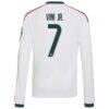 Vini Jr. Real Madrid adidas Youth 2026/27 Home Replica Long Sleeve Jersey - White - Detail View