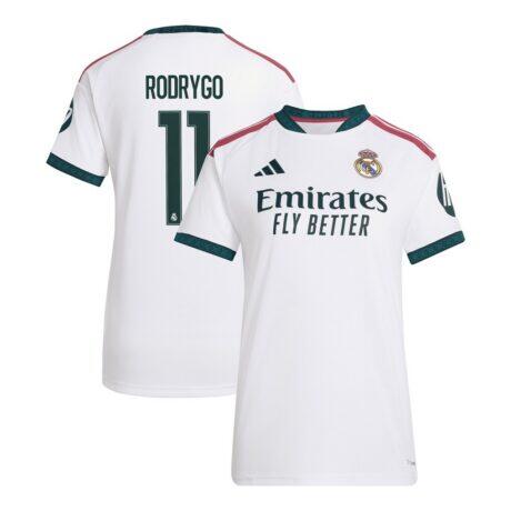 Rodrygo Real Madrid adidas Women's 2026/27 Home Replica Jersey - White - Front View