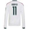 Rodrygo Real Madrid adidas Youth 2026/27 Home Replica Long Sleeve Jersey - White - Detail View
