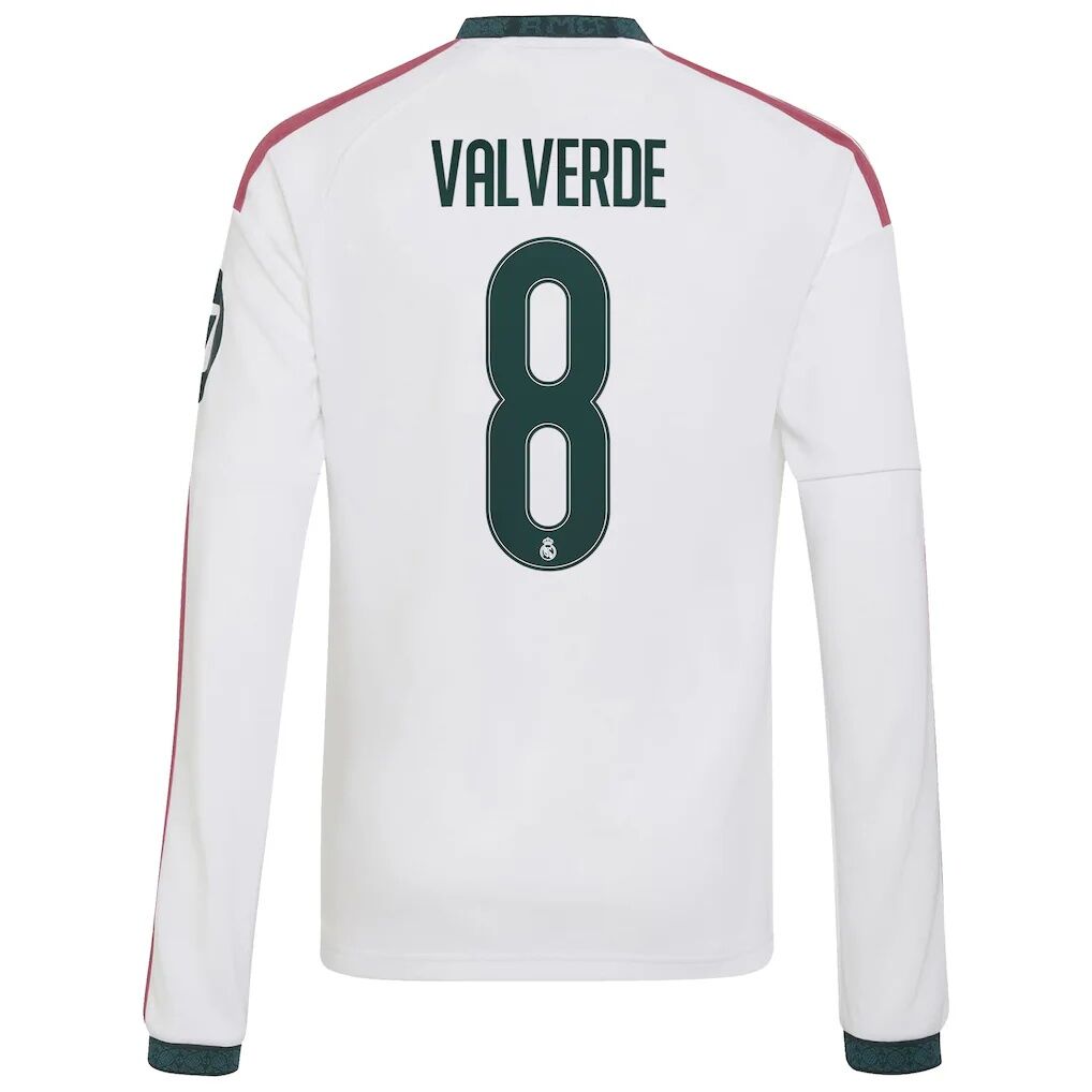 Federico Valverde Real Madrid adidas Youth 2026/27 Home Replica Long Sleeve Jersey