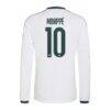Kylian Mbappé Real Madrid adidas 2026/27 Home Replica Long Sleeve Jersey - White - Detail View