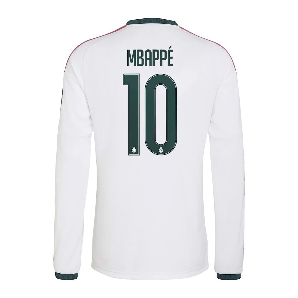Kylian Mbappé Real Madrid adidas 2026/27 Home Replica Long Sleeve Jersey