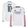 Kylian Mbappé Real Madrid adidas 2026/27 Home Replica Long Sleeve Jersey - White - Front View