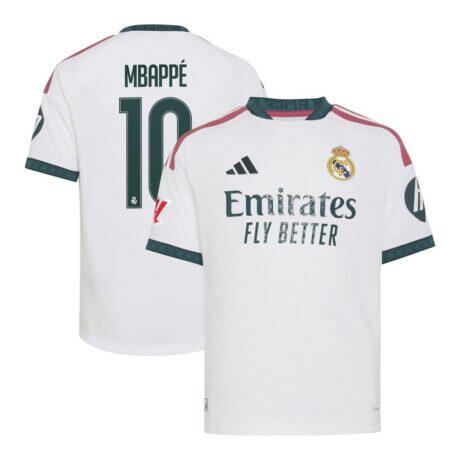 Kylian Mbappé Real Madrid adidas Youth 2026/27 Home On-Field Authentic Jersey - White - Front View