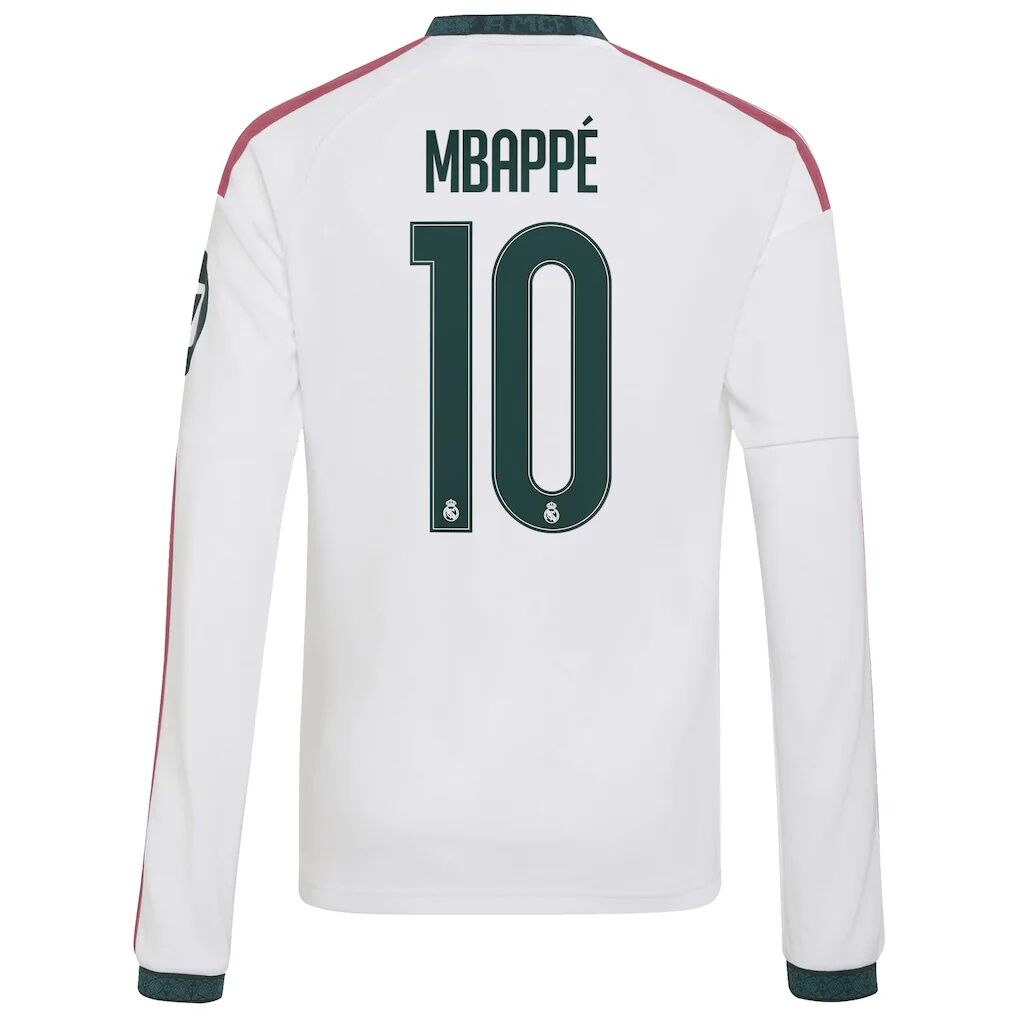 Kylian Mbappé Real Madrid adidas Youth 2026/27 Home Replica Long Sleeve Jersey
