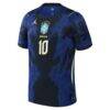 Neymar Jr. Brazil National Team Jordan Brand 2026 Away Stadium Replica Jersey - Blue - Side View