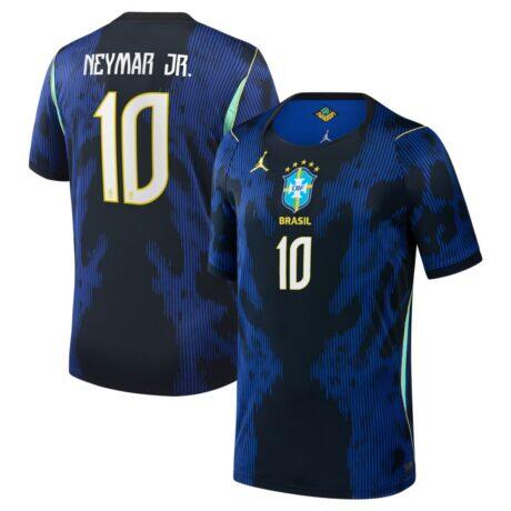 Brazil National Team Jordan Brand Youth 2026 Away Stadium Replica Jersey - Blue - Front View