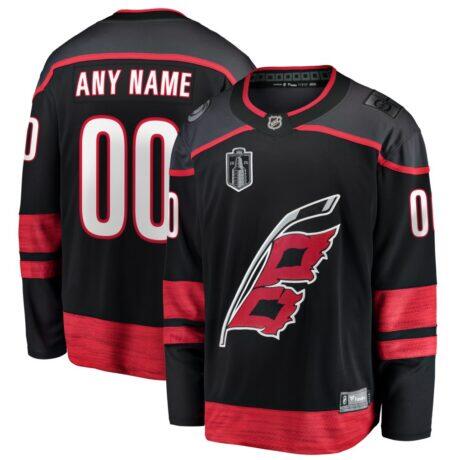 Carolina Hurricanes Fashion7 2026 Stanley Cup Final Home Breakaway Custom Jersey - Black - Front View