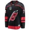 Jaccob Slavin Carolina Hurricanes Fashion7 2026 Stanley Cup Final Home Breakaway Jersey - Black - Side View