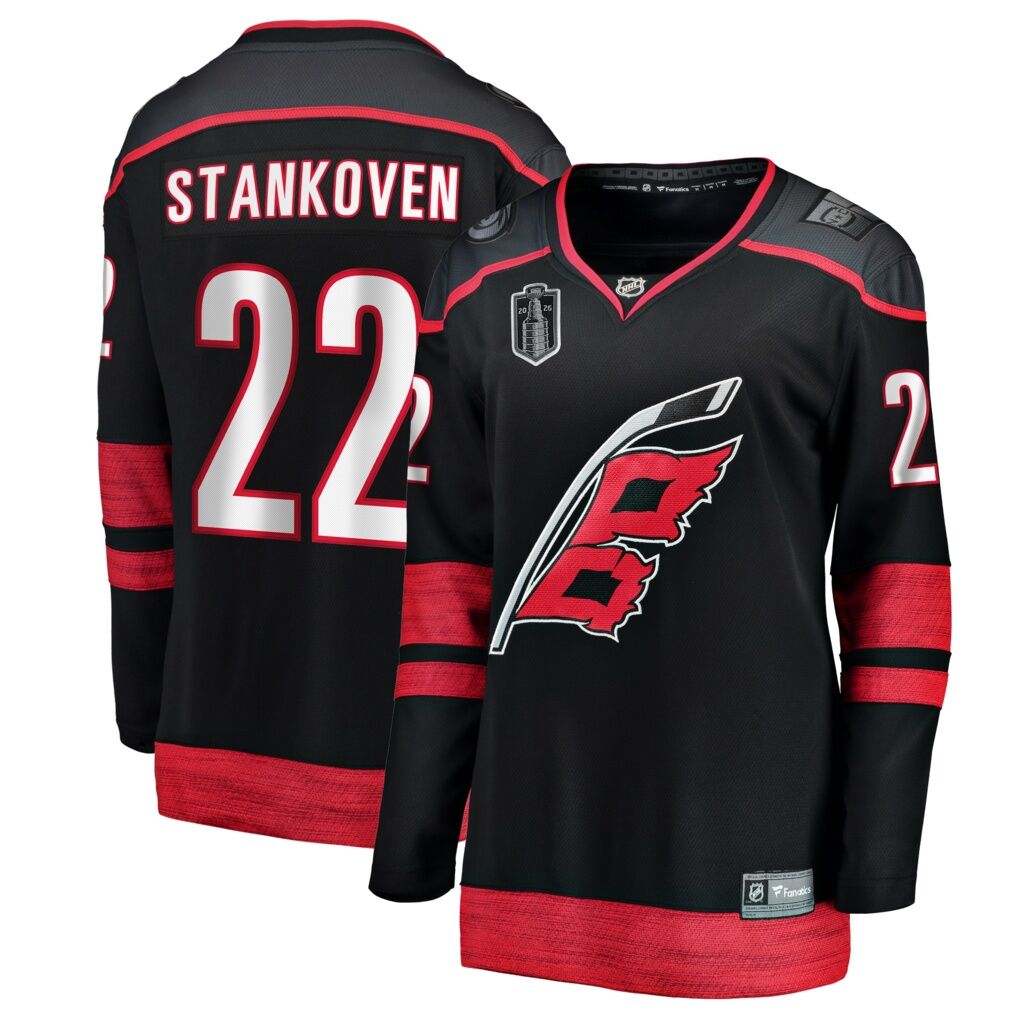 Logan Stankoven Carolina Hurricanes Fashion7 Women's 2026 Stanley Cup Final Home Breakaway Jersey