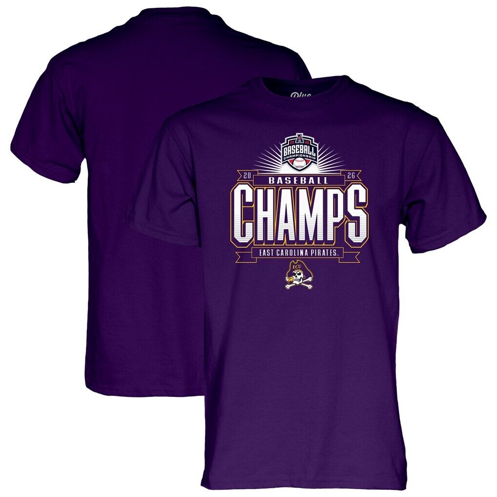 ECU Pirates Blue 84 Unisex 2026 American Conference Baseball Champions T-Shirt