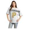 Pittsburgh Pirates Fashion7 Women's Relaxed Big Text T-Shirt - White - Front View