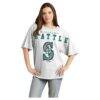 Seattle Mariners Fashion7 Women's Relaxed Big Text T-Shirt - White - Back View