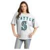 Seattle Mariners Fashion7 Women's Relaxed Big Text T-Shirt - White - Front View